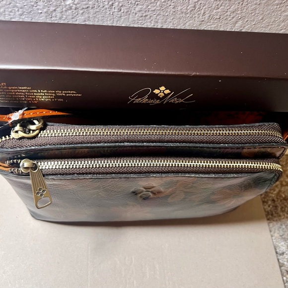 NWT Patricia Nash Leather Varone DOUBLE Zipper Wristlet/Clutch Peruvian … - Picture 6 of 8